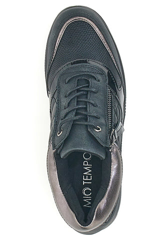 Schwarze Schnürschuhe mit Plateau MIO TEMPO 724072