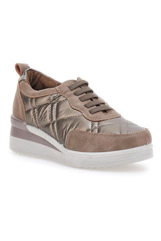 Sneakers Khaki Con Lacci e Suola Platform Mio Tempo 12412