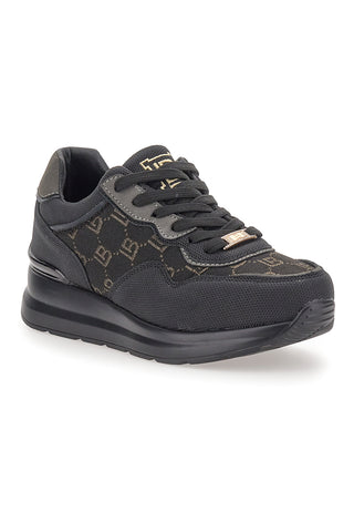 Schwarze Sneakers mit kontrastierendem Logo Laura Biagiotti 8706