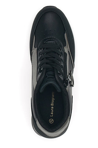 Schwarze Sneakers mit Keilabsatz LAURA BIAGIOTTI 8722