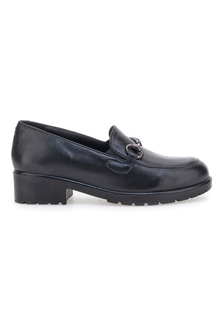 Umweltfreundliche schwarze Loafer und Memory-Socken aus echtem Leder First Row 710