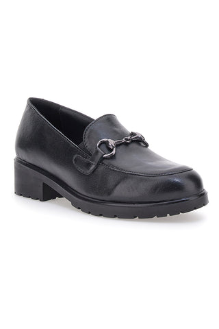 Mocassini Neri Ecofriendly e Memory Socks in Vera Pelle Prima Riga 710