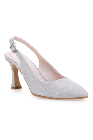 Silberner Dekolleté-Absatz 9 cm Pittarello Romantic 2371