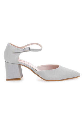 Silbernes Dekolleté mit Blockabsatz Pittarello Romantic 2781