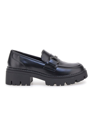 Schwarze Loafers mit hoher, dicker Sohle ENERGY 208