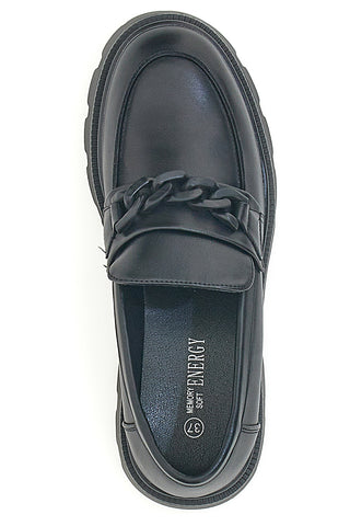 Mocassini neri con platform e morsetto frontale ENERGY 445