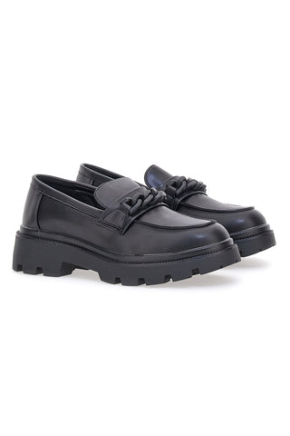 Schwarze Slipper mit Plateau und ENERGY 445-Vorderklemme