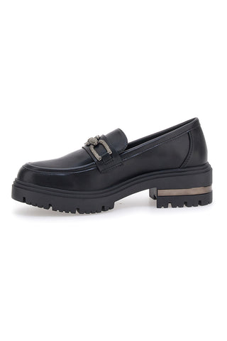 Schwarze Slipper mit Goldkette Energy 1301