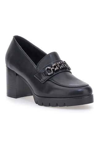 Mocassini Neri con Tacco Largo ENERGY 380