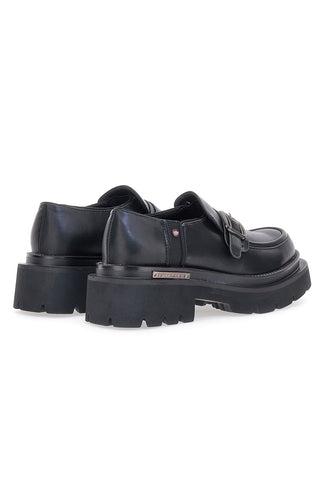 Mocassini Neri Con Platform Betty Flowers 126