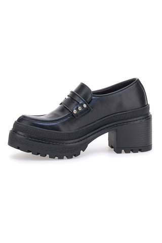 Schwarze Plateau-Loafer mit Glitzer Bettyflowers 01