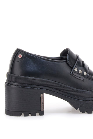 Mocassini Neri Platform con Brillantini Bettyflowers 01