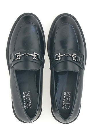 Pittarello Glam schwarze Echtleder-Loafer 9635714BIS