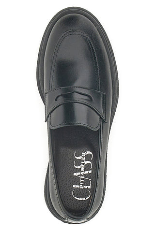 Schwarze Mokassins aus echtem Leder, hergestellt in Italien, PITTARELLO-Klasse 2004