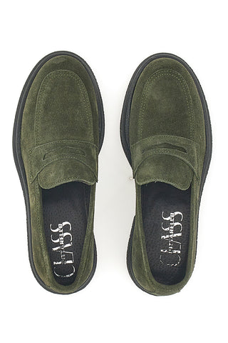 Grüne Wildledermokassins Pittarello Klasse 2004