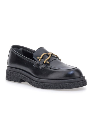 Schwarze Slipper mit goldenem Horsebit PITTARELLO CLASS 2003