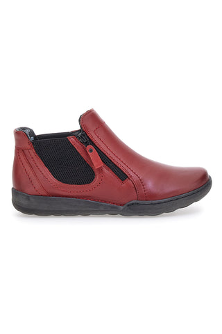 Rote Stiefeletten mit Reißverschluss und seitlichen Gummizügen Plocadi 21503pt