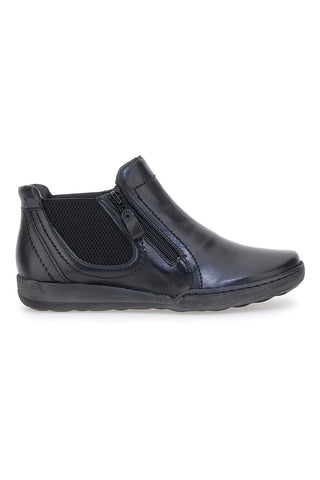 Schwarze Stiefeletten mit Reißverschluss und seitlichen Gummizügen Plocadi 21503pt
