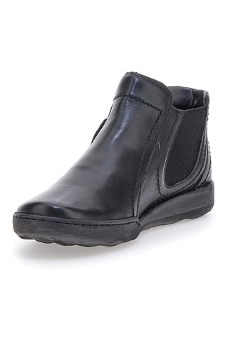 Schwarze Stiefeletten mit Reißverschluss und seitlichen Gummizügen Plocadi 21503pt