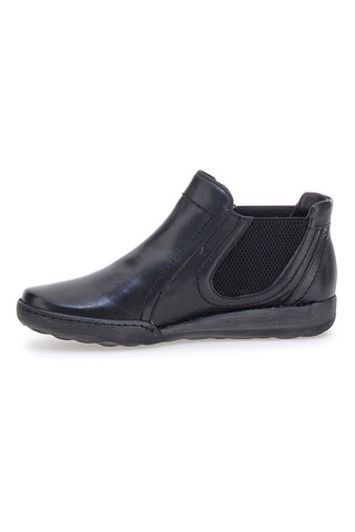 Schwarze Stiefeletten mit Reißverschluss und seitlichen Gummizügen Plocadi 21503pt