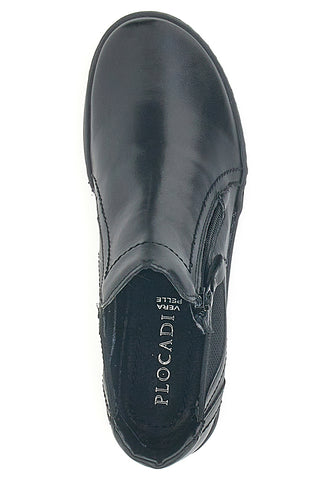 Schwarze Stiefeletten mit Reißverschluss und seitlichen Gummizügen Plocadi 21503pt