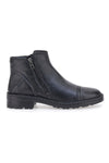 Plocadi 379018 Schwarze Stiefeletten aus echtem Leder mit seitlichen Reißverschlüssen