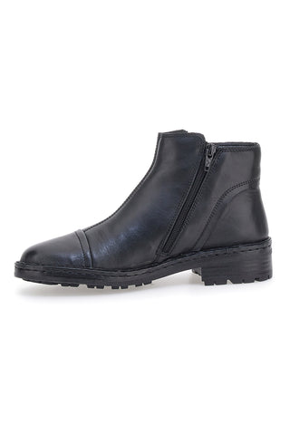Plocadi 379018 Schwarze Stiefeletten aus echtem Leder mit seitlichen Reißverschlüssen