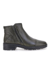 Grüne Stiefeletten aus echtem Leder mit seitlichen Reißverschlüssen Plocadi 379018