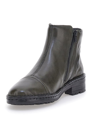 Grüne Stiefeletten aus echtem Leder mit seitlichen Reißverschlüssen Plocadi 379018