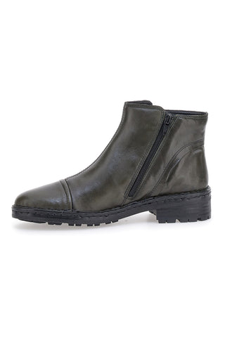 Grüne Stiefeletten aus echtem Leder mit seitlichen Reißverschlüssen Plocadi 379018