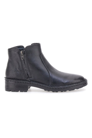 Schwarze Stiefeletten aus echtem Leder mit seitlichen Reißverschlüssen Plocadi 379063pt