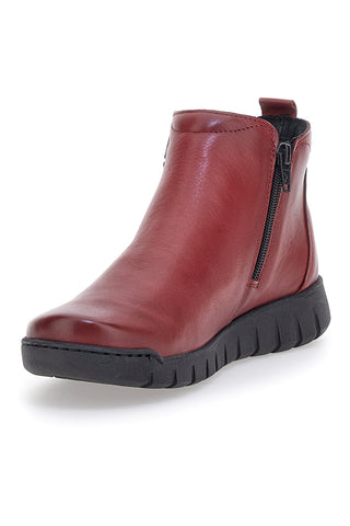 Rote Stiefeletten aus echtem Leder mit seitlichen Reißverschlüssen Plocadi 749007pt