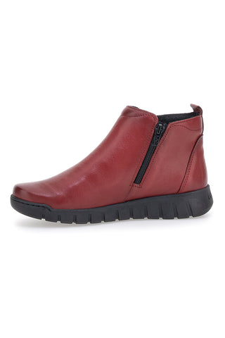 Rote Stiefeletten aus echtem Leder mit seitlichen Reißverschlüssen Plocadi 749007pt