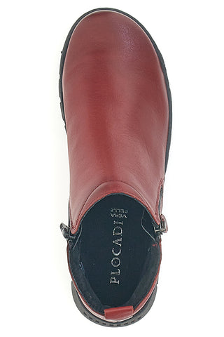 Rote Stiefeletten aus echtem Leder mit seitlichen Reißverschlüssen Plocadi 749007pt