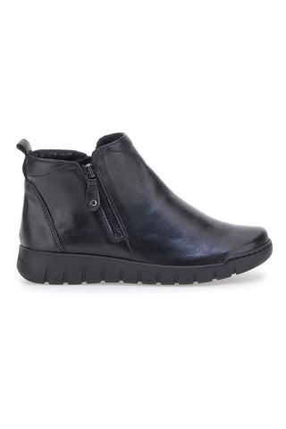 Schwarze Stiefel aus echtem Leder mit seitlichen Reißverschlüssen Plocadi 749007