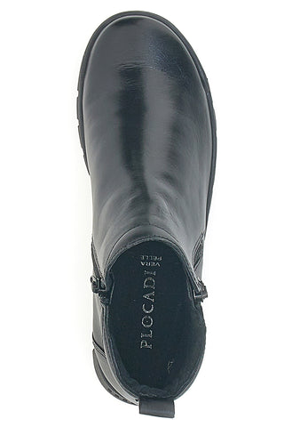 Schwarze Stiefel aus echtem Leder mit seitlichen Reißverschlüssen Plocadi 749007