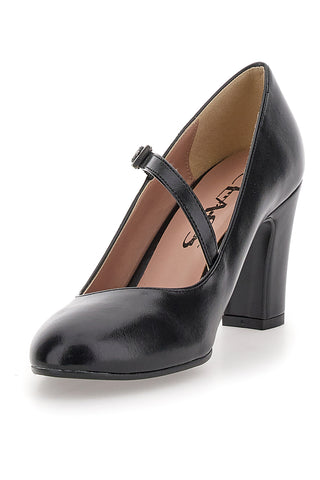 Schwarze Pumps mit schrägem Riemen PITTARELLO KLASSE 558