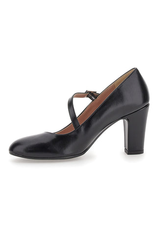 Schwarze Pumps mit schrägem Riemen PITTARELLO KLASSE 558