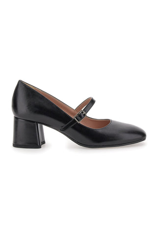 Décolleté Mary Jane Nere Tacco 5 cm Made In Italy Pittarello Class 710