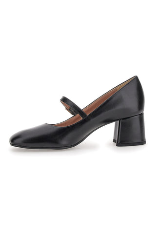 Décolleté Mary Jane Nere Tacco 5 cm Made In Italy Pittarello Class 710