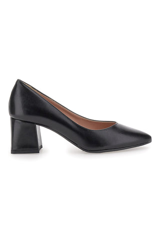 Schwarze spitze Pumps mit Blockabsatz PITTARELLO KLASSE 774
