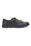 Schwarze Schnürschuhe aus echtem Leder mit grünen Schnürsenkeln Pittarello Tierra 24224