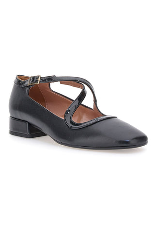 Ballerine Mary Jane Nere Con Tacco Basso Pittarello C1516