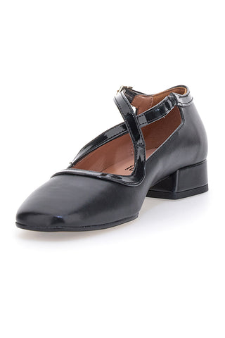 Ballerine Mary Jane Nere Con Tacco Basso Pittarello C1516