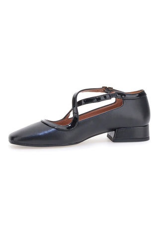 Ballerine Mary Jane Nere Con Tacco Basso Pittarello C1516