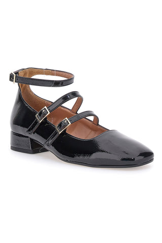 Ballerine Mary Jane Nere Con Tacco Basso Pittarello C156