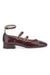 Schwarze Mary Jane Ballerinas mit niedrigem Absatz Pittarello C156