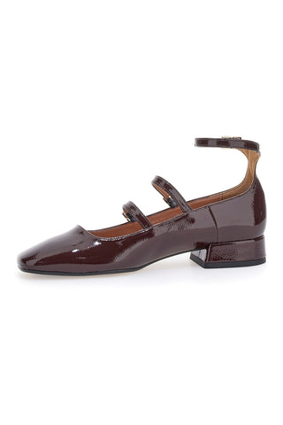 Schwarze Mary Jane Ballerinas mit niedrigem Absatz Pittarello C156