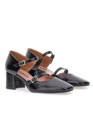 Decolleté Mary Jane Nere Con Cinturini Made In Italy Pittarello C5012