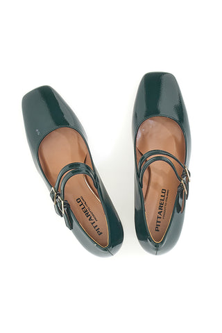 Décolleté Mary Jane Verde Scuro con Cinturini PITTARELLO C5010